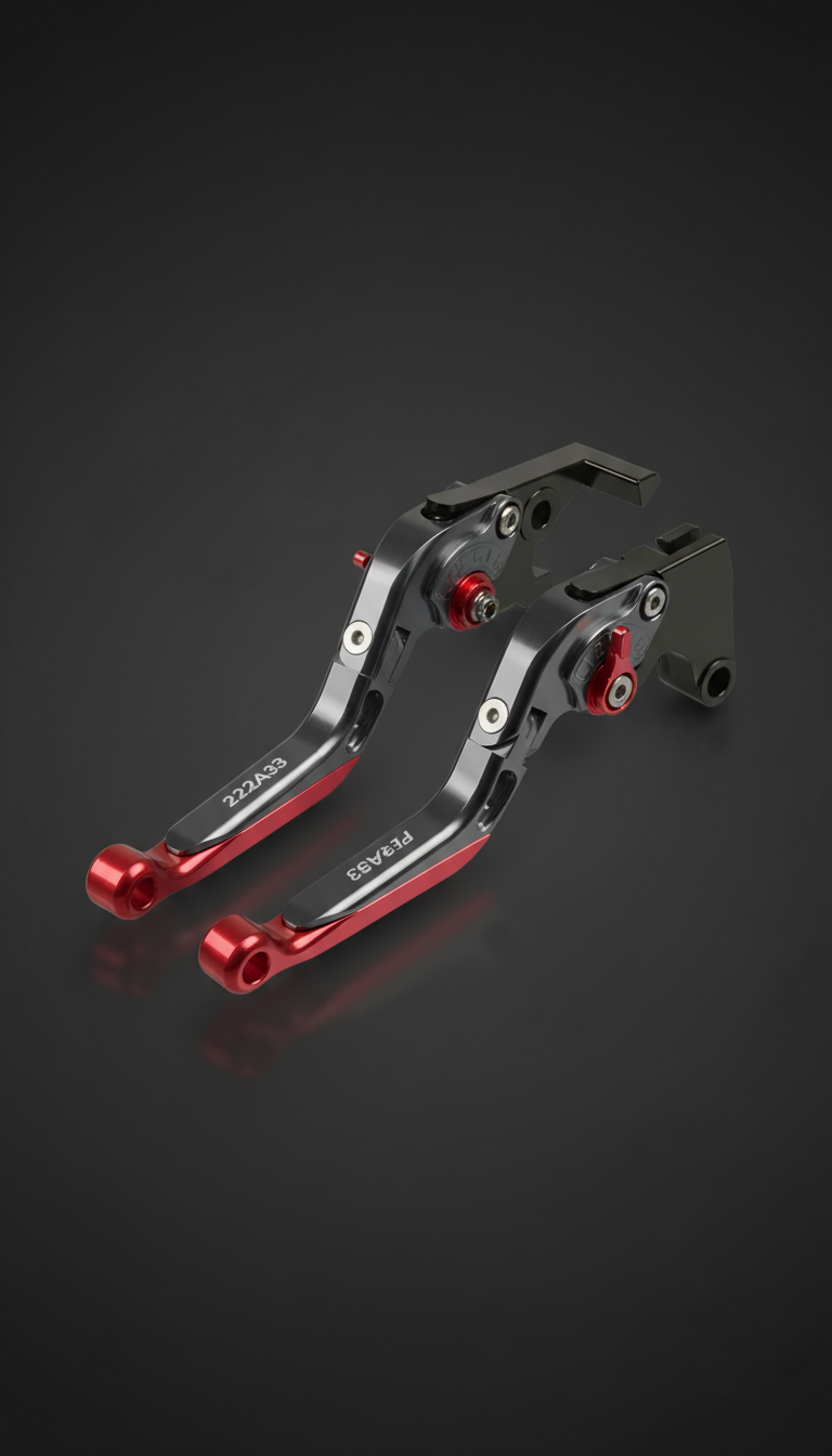 adjustable CNC lever set in Accelerator Red