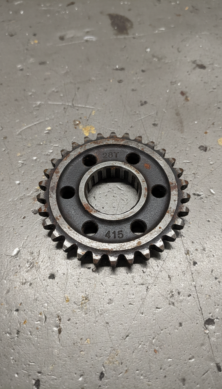 Worn Sprocket With Stamped Numbers