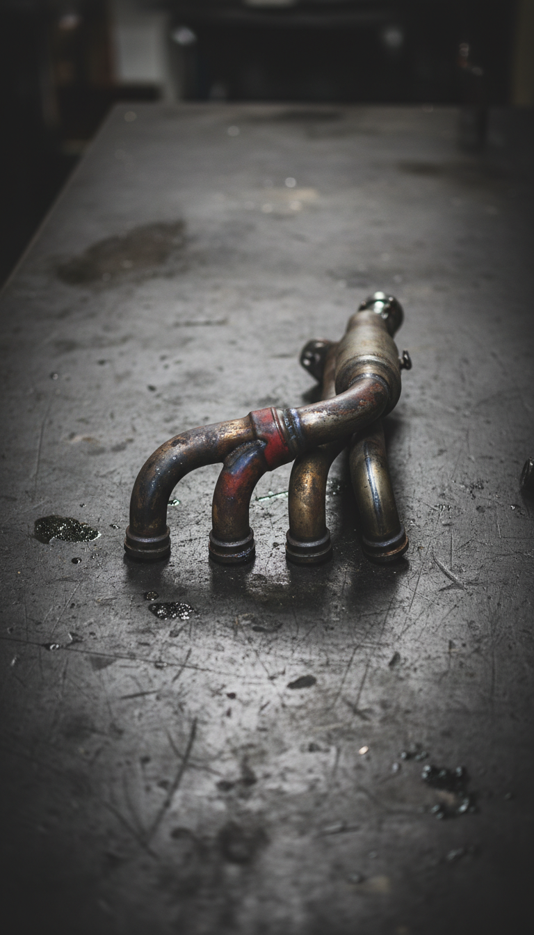 Salvaged Motorcycle Exhaust Header Steel Pipe